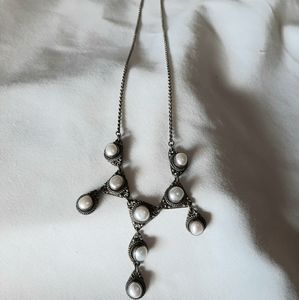 Sterling Silver Pearl Drop Necklace